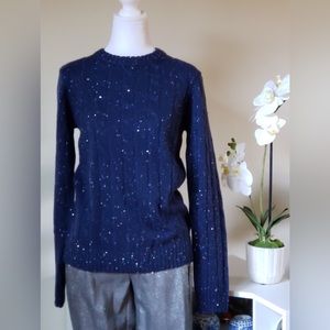 Brand New Saks Fifth Avenue Sequined Cable Sweater with a tag